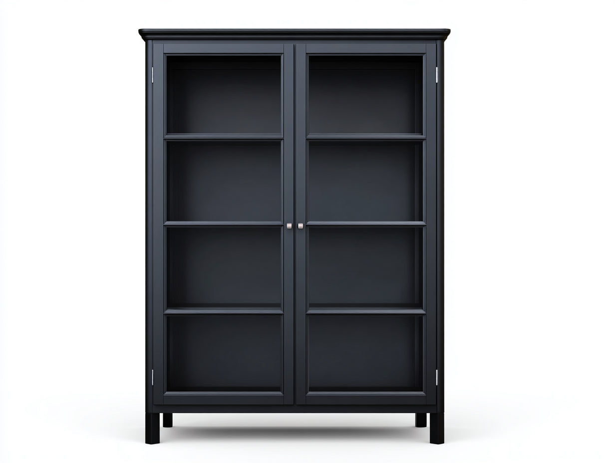 Bücherregal Holz 118x38x198 cm - Schwarz - modernes Bücherregal für Wohnzimmer
