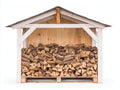 Kaminholzregal Holz 180x45x160 cm - Braun-Weiß - Überdachtes Brennholzregal