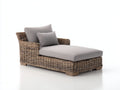 Sonnenliege Polyrattan mit Polster 170 x 76 x 82 cm - Naturbraun-Grau - für Garten modernes Design
