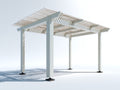 Pavillon Aluminium 300x300x250 cm - Weiß - Moderner Gartenpavillon mit Lamellendach