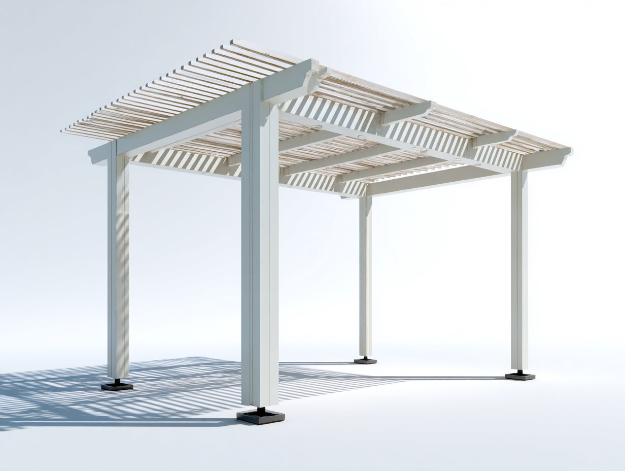 Pavillon Aluminium 300x300x250 cm - Weiß - Moderner Gartenpavillon mit Lamellendach