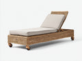 Sonnenliege Rattanoptik mit Rollen 190x70x85 cm - Naturbraun-Beige - klassisches Design