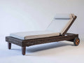 Sonnenliege Polyrattan 205x78x92 cm - Dunkelbraun-Grau - verstellbare Gartenliege mit Rollen