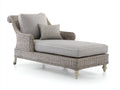 Sonnenliege Polyrattan 180x75x95 cm - Beige-Grau - Klassische Gartenliege mit Armlehnen