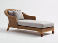Sonnenliege Polyrattan 195x76x84 cm - Naturbraun-Grau - klassische Gartenliege für Außenbereich