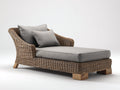 Sonnenliege Polyrattan 198x82x79 cm - Naturbraun-Grau - elegante Gartenliege für Terrasse und Garten