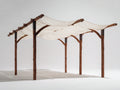 Pavillon Holz 400x320x265 cm - Dunkelbraun-Cremeweiß - rustikaler Gartenpavillon für Außenbereich