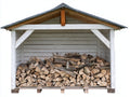 Kaminholzregal Holz 220 x 75 x 180 cm - Weiß-Naturholz - für Außenbereich rustikales Design