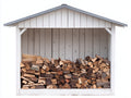 Kaminholzregal Massivholz 190x80x175 cm - Weiß-Grau-Natur - Überdachtes Design für Außenbereich